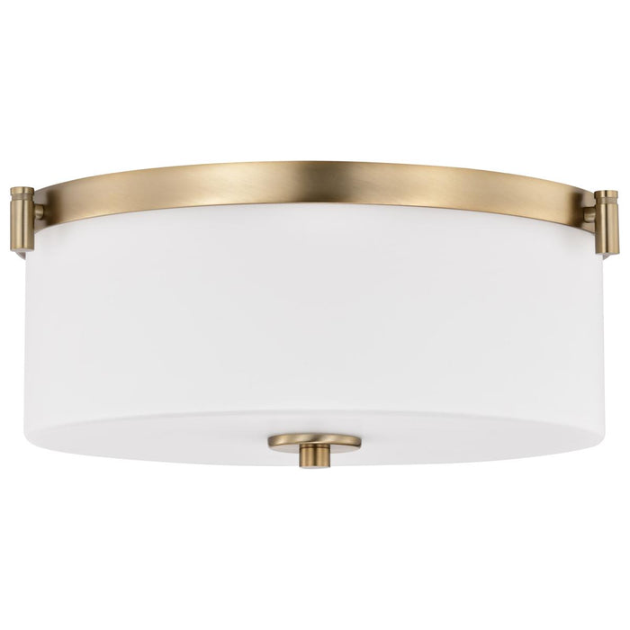 SATCO/NUVO Liam 3-Light Flush Mount Burnished Brass White Opal Glass (60-8207)