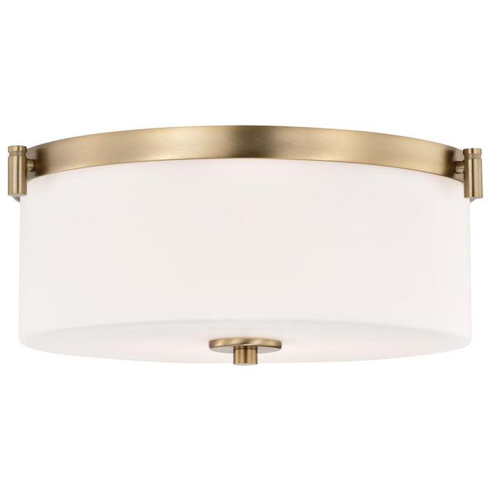 SATCO/NUVO Liam 3-Light Flush Mount Burnished Brass White Opal Glass (60-8207)
