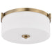 SATCO/NUVO Liam 3-Light Flush Mount Burnished Brass White Opal Glass (60-8207)
