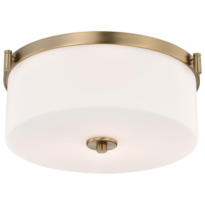 SATCO/NUVO Liam 3-Light Flush Mount Burnished Brass White Opal Glass (60-8207)