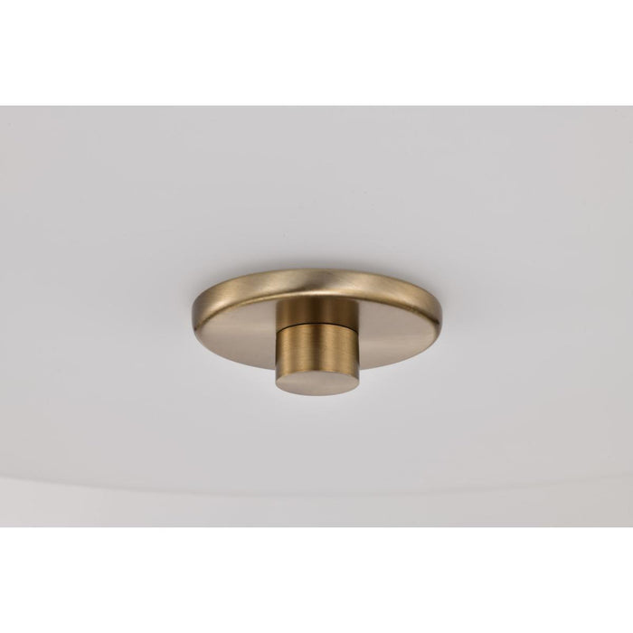 SATCO/NUVO Liam 3-Light Flush Mount Burnished Brass White Opal Glass (60-8207)