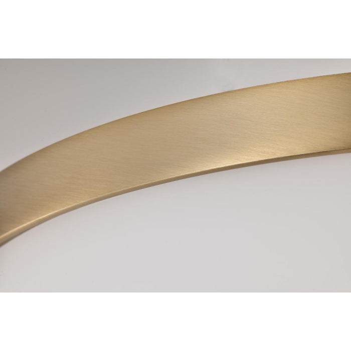 SATCO/NUVO Liam 3-Light Flush Mount Burnished Brass White Opal Glass (60-8207)