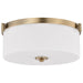 SATCO/NUVO Liam 3-Light Flush Mount Burnished Brass White Opal Glass (60-8207)
