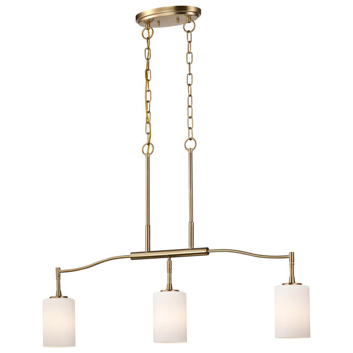 SATCO/NUVO Liam 3-Light Island Pendant Burnished Brass White Opal Glass (60-8208)