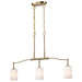 SATCO/NUVO Liam 3-Light Island Pendant Burnished Brass White Opal Glass (60-8208)