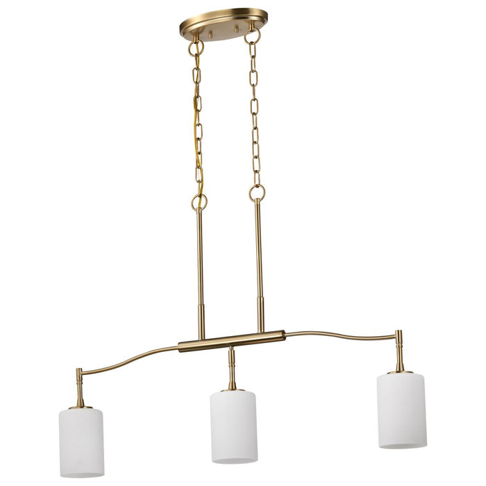 SATCO/NUVO Liam 3-Light Island Pendant Burnished Brass White Opal Glass (60-8208)