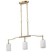 SATCO/NUVO Liam 3-Light Island Pendant Burnished Brass White Opal Glass (60-8208)