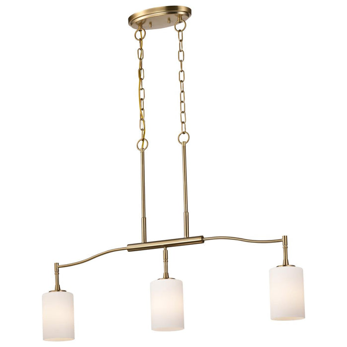SATCO/NUVO Liam 3-Light Island Pendant Burnished Brass White Opal Glass (60-8208)