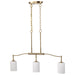SATCO/NUVO Liam 3-Light Island Pendant Burnished Brass White Opal Glass (60-8208)