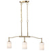 SATCO/NUVO Liam 3-Light Island Pendant Burnished Brass White Opal Glass (60-8208)