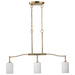 SATCO/NUVO Liam 3-Light Island Pendant Burnished Brass White Opal Glass (60-8208)