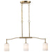 SATCO/NUVO Liam 3-Light Island Pendant Burnished Brass White Opal Glass (60-8208)