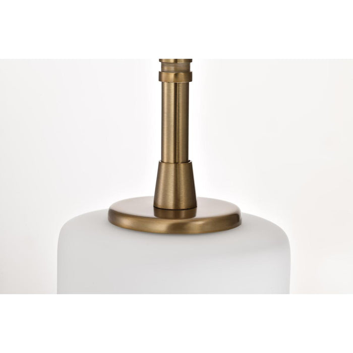 SATCO/NUVO Liam 3-Light Island Pendant Burnished Brass White Opal Glass (60-8208)