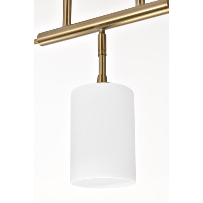 SATCO/NUVO Liam 3-Light Island Pendant Burnished Brass White Opal Glass (60-8208)