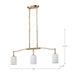 SATCO/NUVO Liam 3-Light Island Pendant Burnished Brass White Opal Glass (60-8208)
