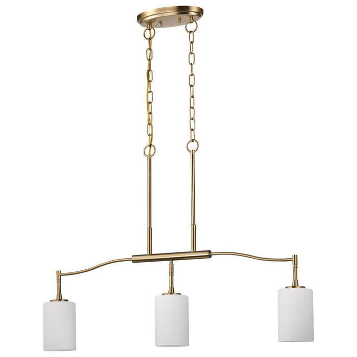 SATCO/NUVO Liam 3-Light Island Pendant Burnished Brass White Opal Glass (60-8208)