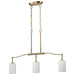 SATCO/NUVO Liam 3-Light Island Pendant Burnished Brass White Opal Glass (60-8208)