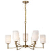 SATCO/NUVO Liam 9-Light Chandelier Burnished Brass White Opal Glass (60-8209)