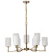 SATCO/NUVO Liam 9-Light Chandelier Burnished Brass White Opal Glass (60-8209)