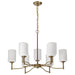 SATCO/NUVO Liam 9-Light Chandelier Burnished Brass White Opal Glass (60-8209)