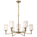 SATCO/NUVO Liam 9-Light Chandelier Burnished Brass White Opal Glass (60-8209)
