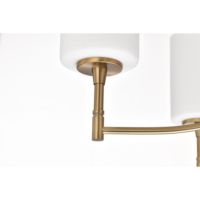 SATCO/NUVO Liam 9-Light Chandelier Burnished Brass White Opal Glass (60-8209)