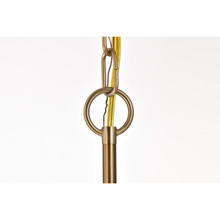 SATCO/NUVO Liam 9-Light Chandelier Burnished Brass White Opal Glass (60-8209)