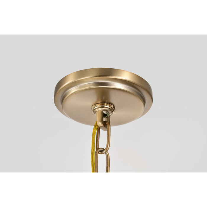 SATCO/NUVO Liam 9-Light Chandelier Burnished Brass White Opal Glass (60-8209)