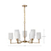 SATCO/NUVO Liam 9-Light Chandelier Burnished Brass White Opal Glass (60-8209)