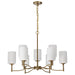 SATCO/NUVO Liam 9-Light Chandelier Burnished Brass White Opal Glass (60-8209)