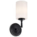 SATCO/NUVO Liam 1-Light Vanity Matte Black White Opal Glass (60-8211)