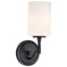 SATCO/NUVO Liam 1-Light Vanity Matte Black White Opal Glass (60-8211)