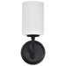 SATCO/NUVO Liam 1-Light Vanity Matte Black White Opal Glass (60-8211)