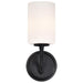 SATCO/NUVO Liam 1-Light Vanity Matte Black White Opal Glass (60-8211)
