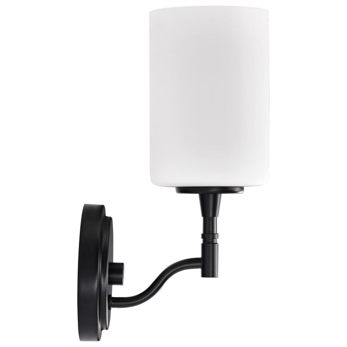 SATCO/NUVO Liam 1-Light Vanity Matte Black White Opal Glass (60-8211)