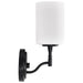 SATCO/NUVO Liam 1-Light Vanity Matte Black White Opal Glass (60-8211)
