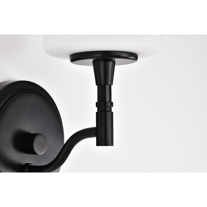 SATCO/NUVO Liam 1-Light Vanity Matte Black White Opal Glass (60-8211)