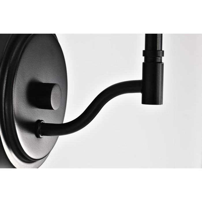 SATCO/NUVO Liam 1-Light Vanity Matte Black White Opal Glass (60-8211)