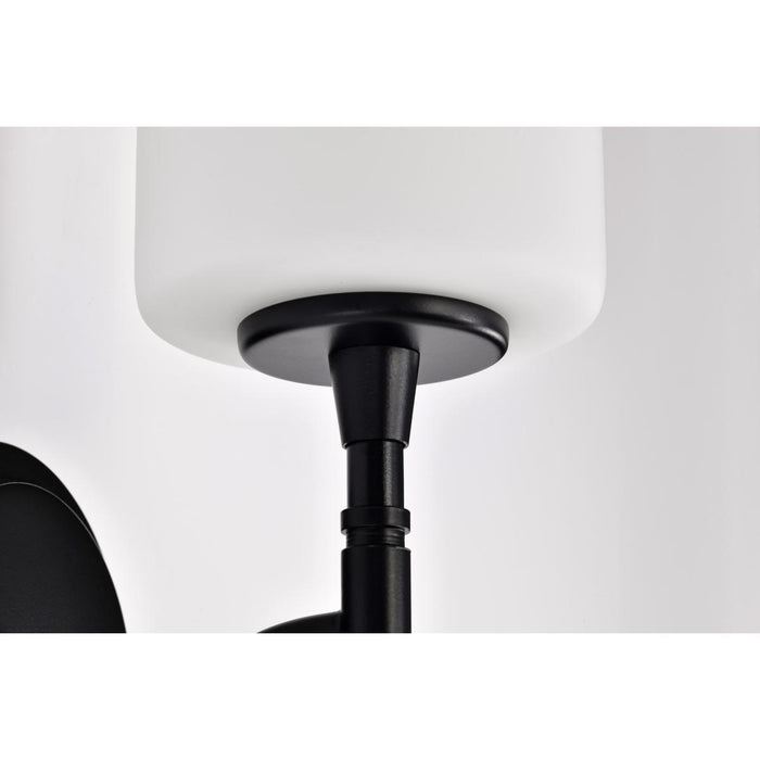 SATCO/NUVO Liam 1-Light Vanity Matte Black White Opal Glass (60-8211)