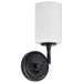 SATCO/NUVO Liam 1-Light Vanity Matte Black White Opal Glass (60-8211)