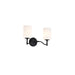 SATCO/NUVO Liam 2-Light Vanity Matte Black White Opal Glass (60-8212)