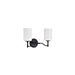 SATCO/NUVO Liam 2-Light Vanity Matte Black White Opal Glass (60-8212)
