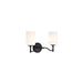 SATCO/NUVO Liam 2-Light Vanity Matte Black White Opal Glass (60-8212)