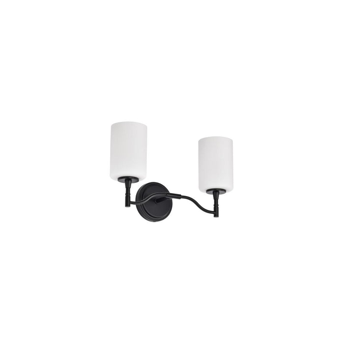 SATCO/NUVO Liam 2-Light Vanity Matte Black White Opal Glass (60-8212)