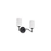 SATCO/NUVO Liam 2-Light Vanity Matte Black White Opal Glass (60-8212)