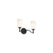 SATCO/NUVO Liam 2-Light Vanity Matte Black White Opal Glass (60-8212)