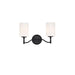 SATCO/NUVO Liam 2-Light Vanity Matte Black White Opal Glass (60-8212)