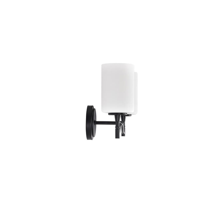 SATCO/NUVO Liam 2-Light Vanity Matte Black White Opal Glass (60-8212)