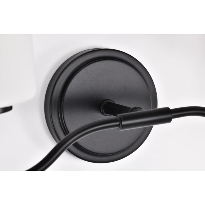 SATCO/NUVO Liam 2-Light Vanity Matte Black White Opal Glass (60-8212)