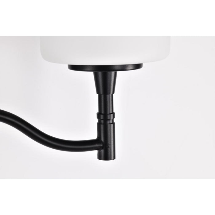 SATCO/NUVO Liam 2-Light Vanity Matte Black White Opal Glass (60-8212)